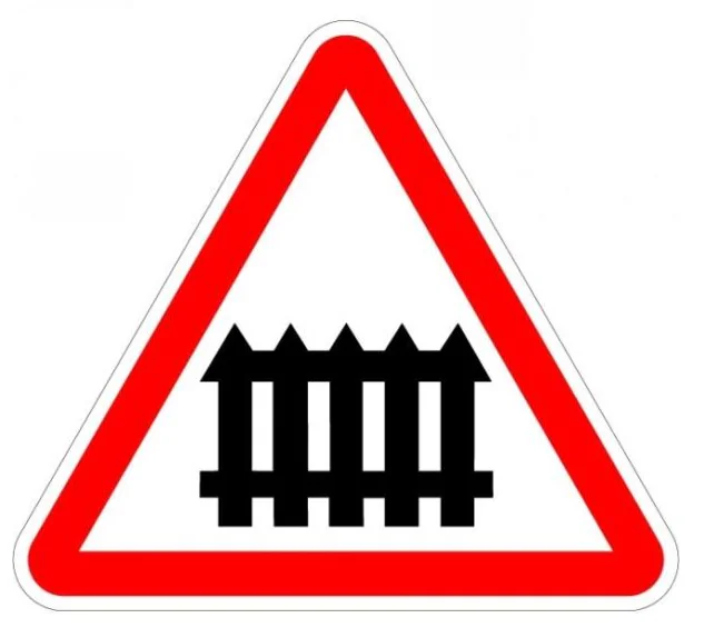 PANNEAU ROUTIER A7 PASSAGE A NIVEAU MUNI DE BARRIERES