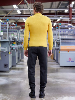 Pull Royal Mer col montant boutonné Jaune – ADRIAN – Image 3