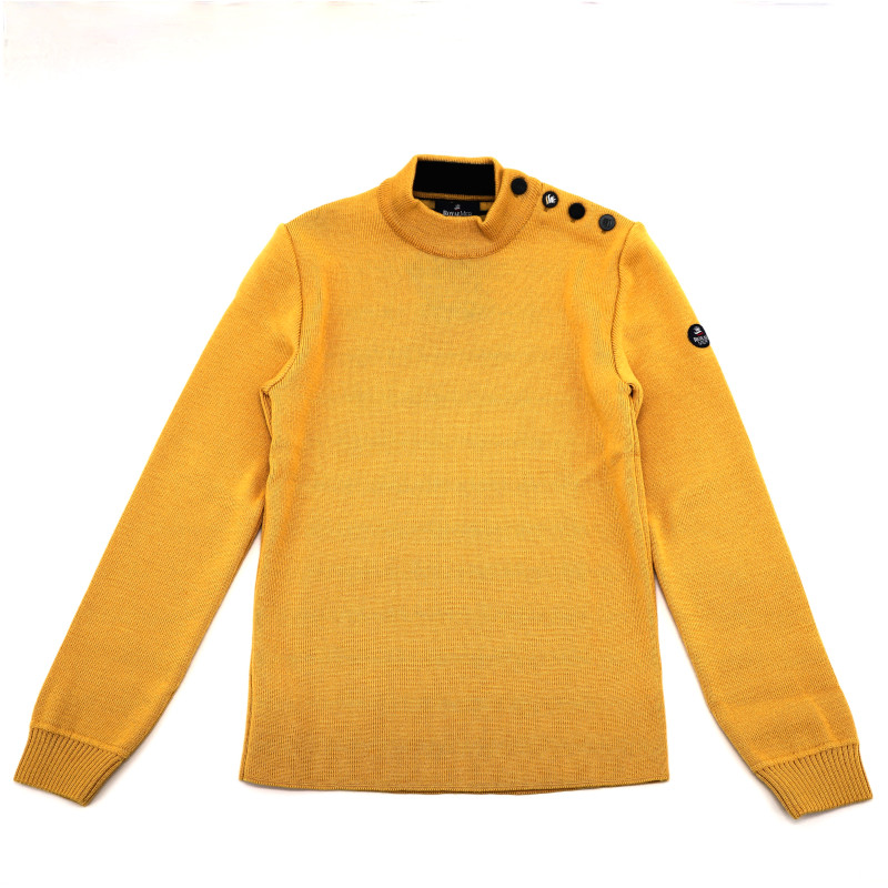 Pull Royal Mer col montant boutonné Jaune – ADRIAN – Image 5