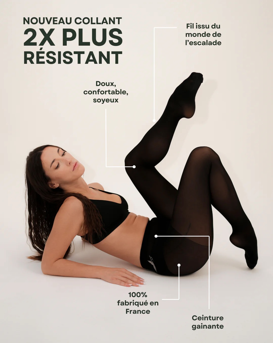 Collant 30 deniers Beige – CYGNES – Image 5