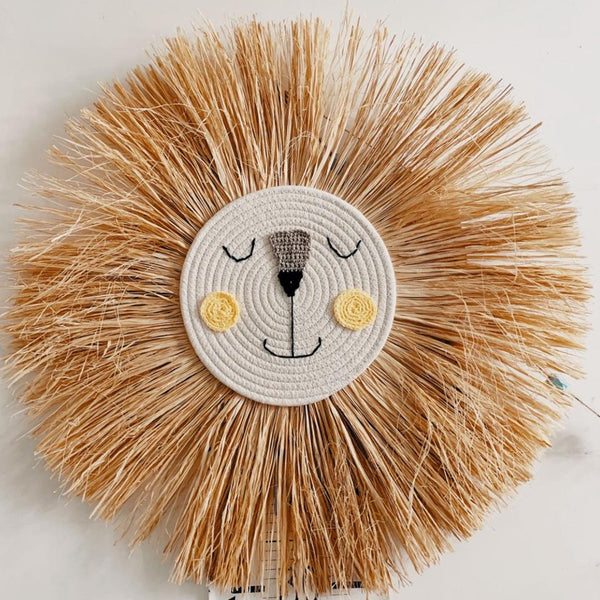 Décoration murale en raphia – Lion – Image 4