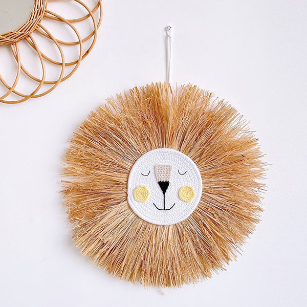 Décoration murale en raphia – Lion – Image 2