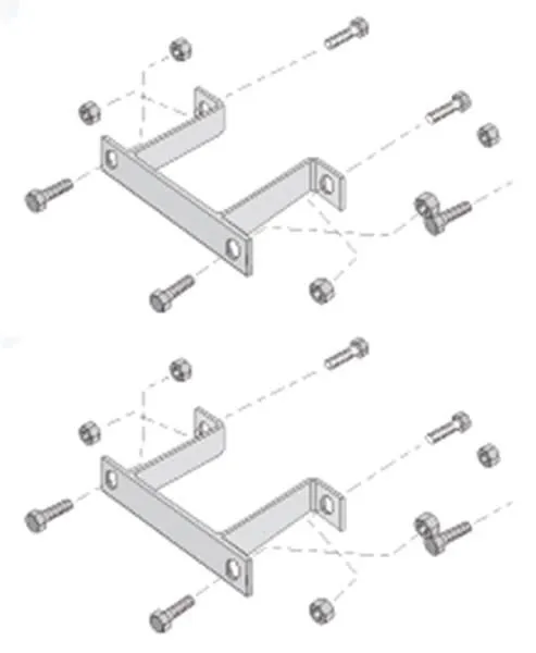 LOT DE 2 FIXATIONS DOUBLES 80X80