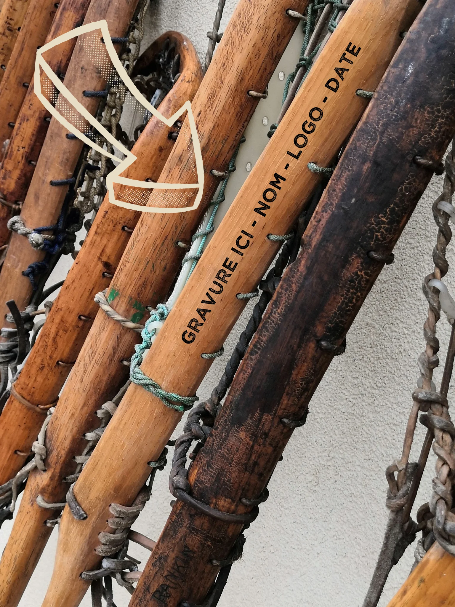 Ancienne crosse de Lacrosse vintage pour la décoration – Image 4