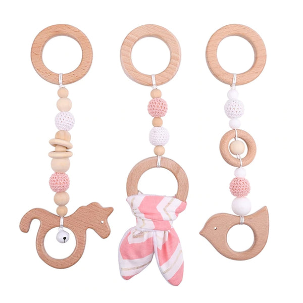 Jouets pour arche d’éveil – Set 3 pièces – Lapin rose – Image 2