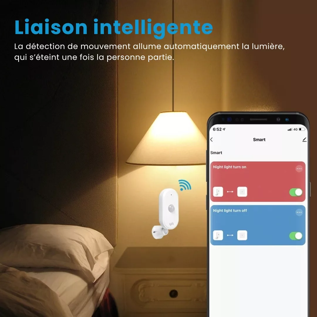 Alarme détecteur mouvement sans installation wifi – Sécurité instantanée sans travaux – Alerte mobile en temps réel – Image 3