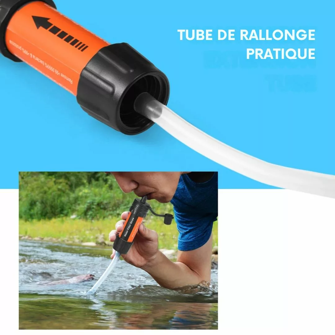 Filtre à eau avec paille camping – Hydratation instantanée en pleine nature – Léger, compact et ultra-filtrant – Image 4