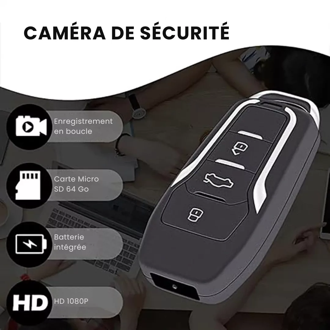 Caméra espion intégrée dans boîtier clé voiture – Surveillance discrète HD – Sécurité mobile invisible – Image 3