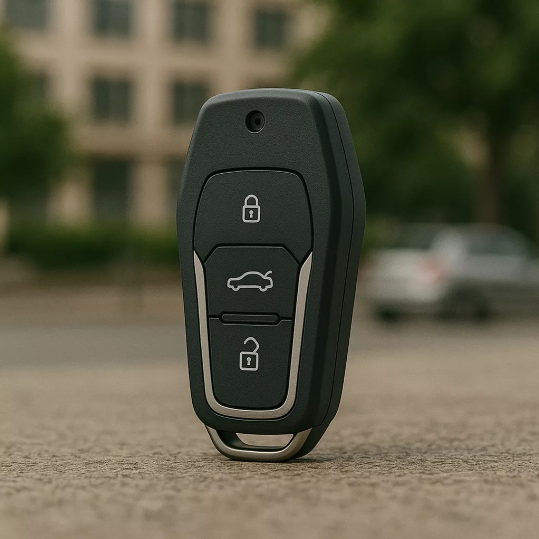 Caméra espion intégrée dans boîtier clé voiture – Surveillance discrète HD – Sécurité mobile invisible