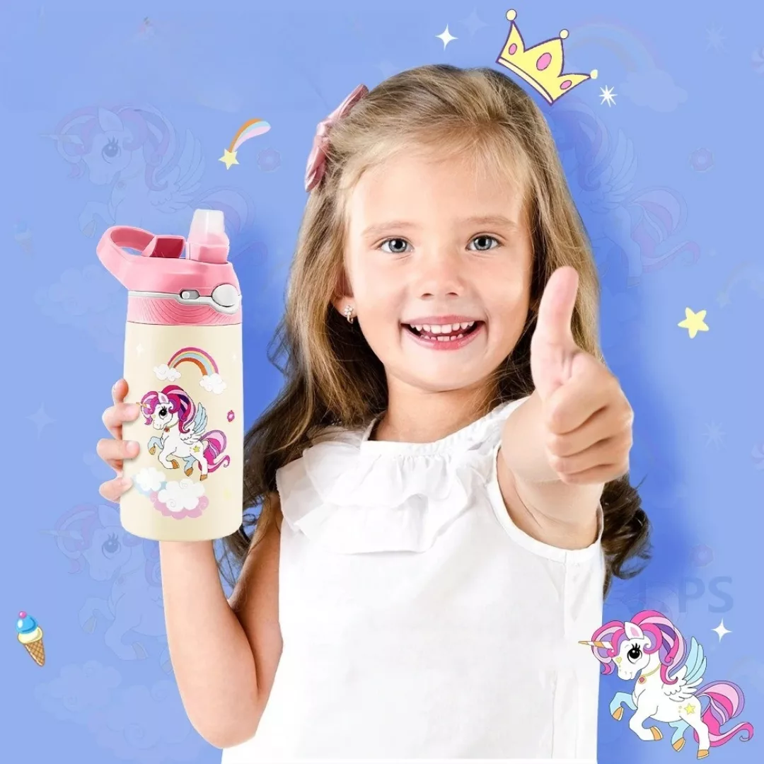 Gourde isotherme enfant – Boisson fraîche ou chaude toute la journée – Idéale école, sport, sortie