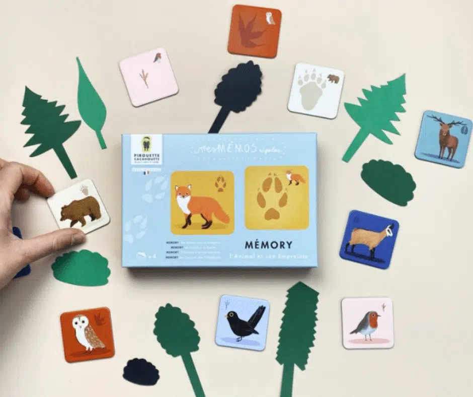 Jeu memory animaux – L’animal et son empreinte – Pirouette Cacahouète – Image 9