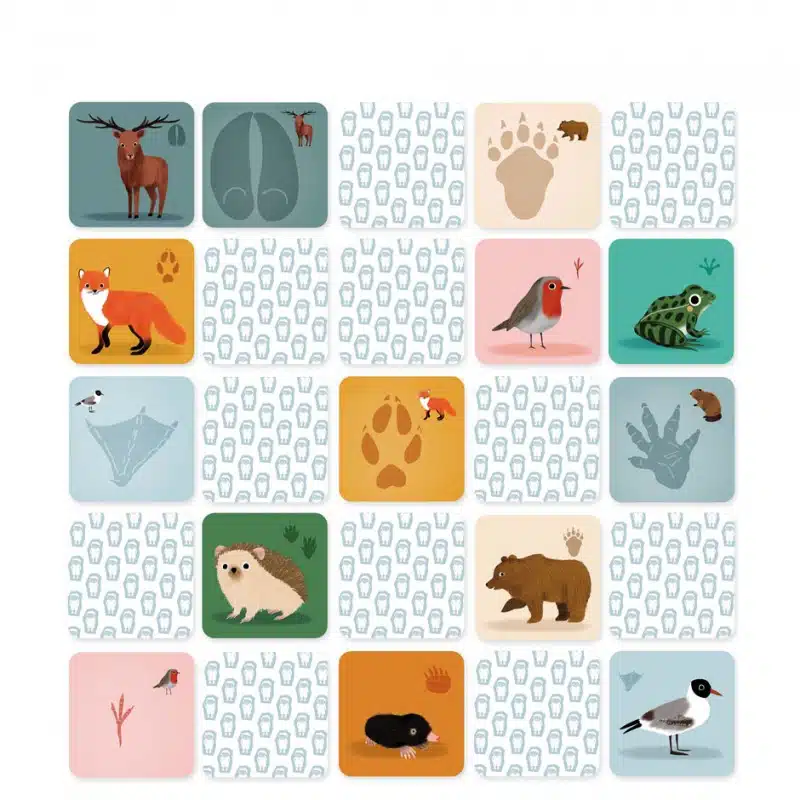 Jeu memory animaux – L’animal et son empreinte – Pirouette Cacahouète – Image 2