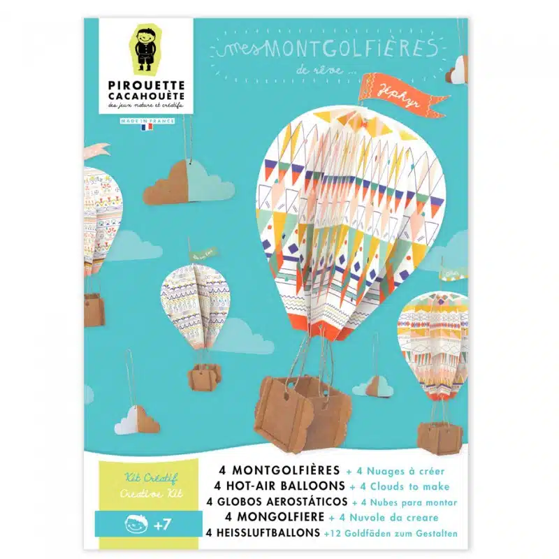 Kit créatif enfant – Mes Montgolfières à créer – JEUX – Pirouette Cacahouète
