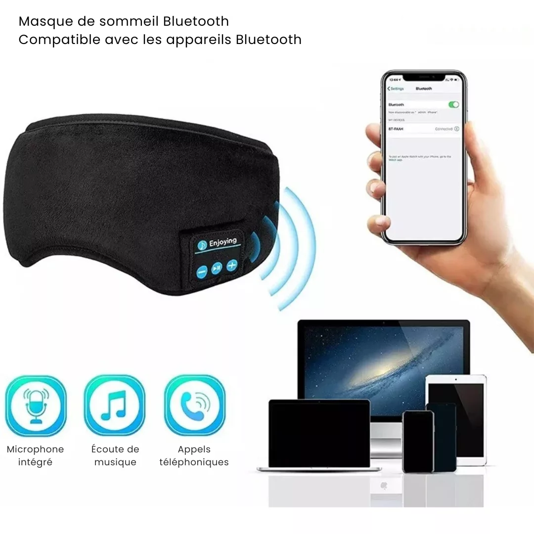 Masque de sommeil voyage avec bouchons d’oreilles – Repos total en avion, train ou hôtel – Sommeil profond garanti – Image 8