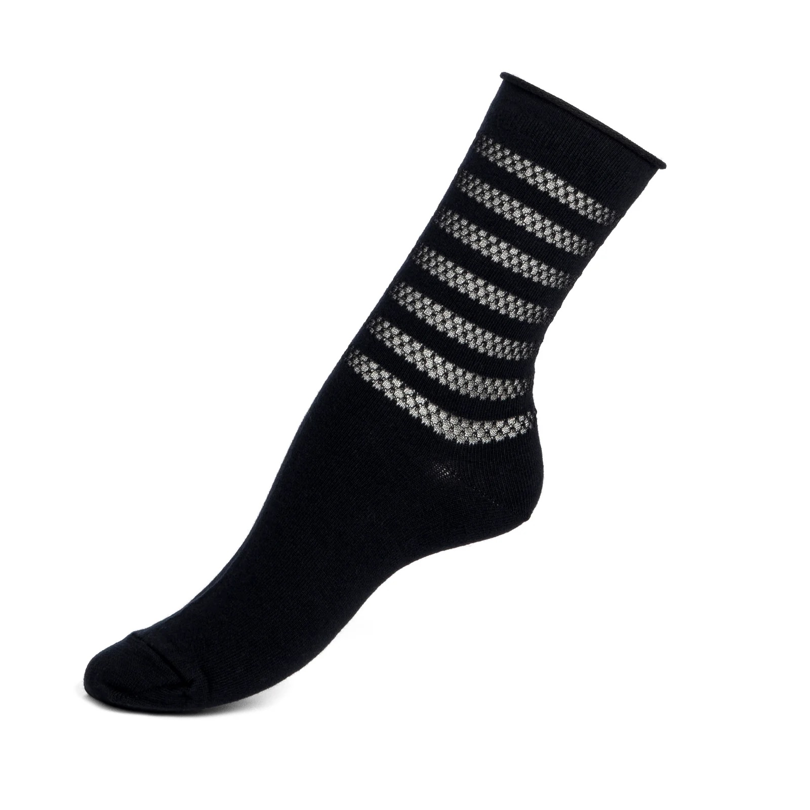 Chaussettes rayures transparentes noires – BROUSSAUD