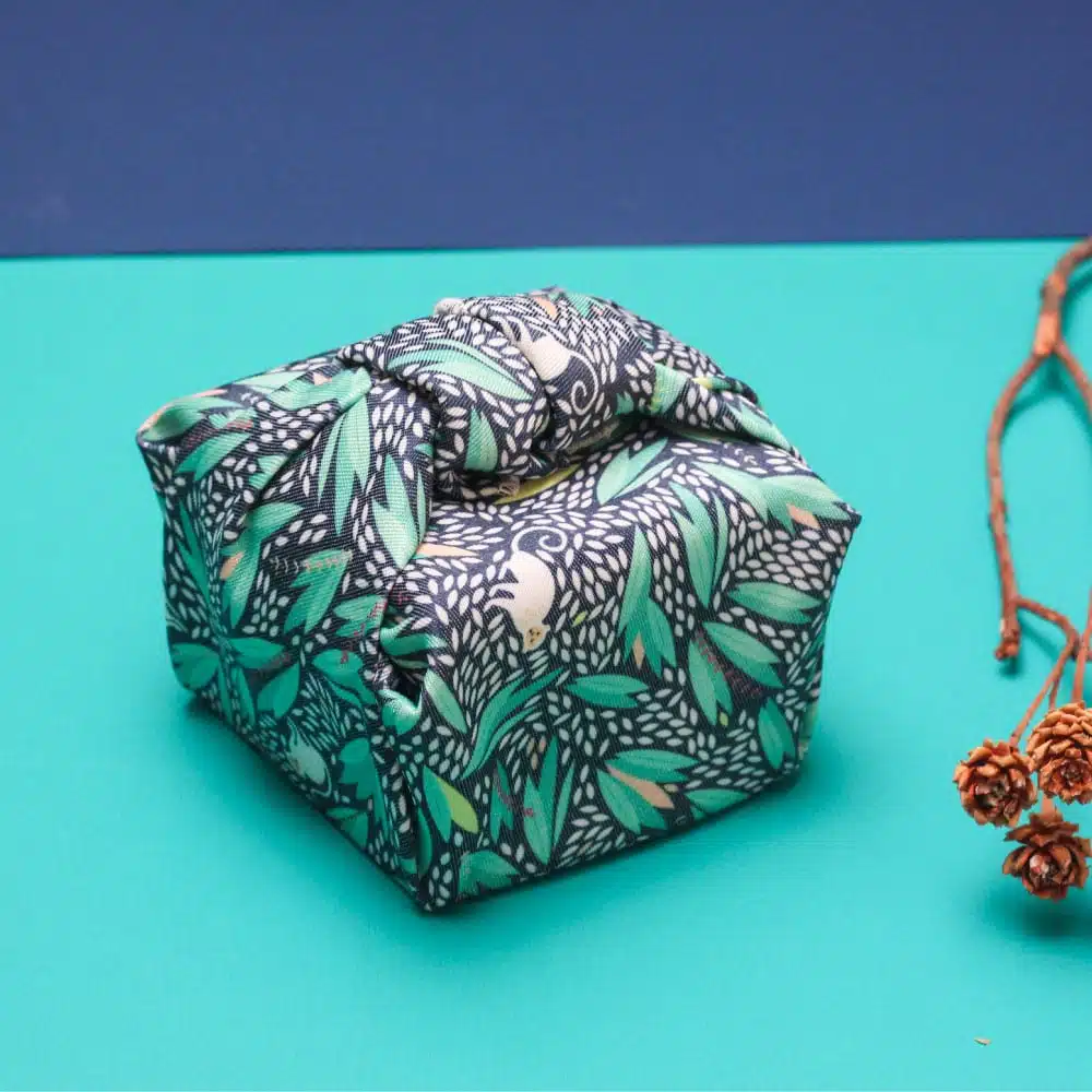 Emballage cadeau tissu réutilisable recyclé – Petit motif Monkey – Paké – Image 5