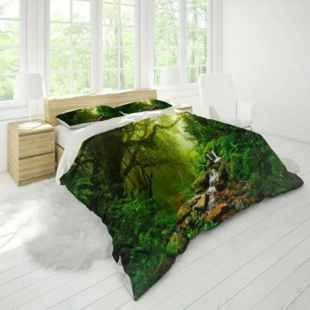 Parure de lit cascade forêt tropicale – Évasion exotique et sommeil apaisant – Décor naturel zen – Image 6