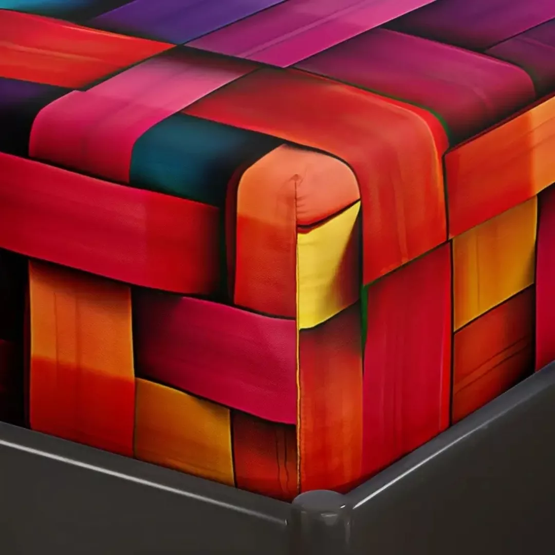 Parure de lit design tressé multicolore – Ambiance chaleureuse et déco tendance – Douceur et style assurés – Image 9