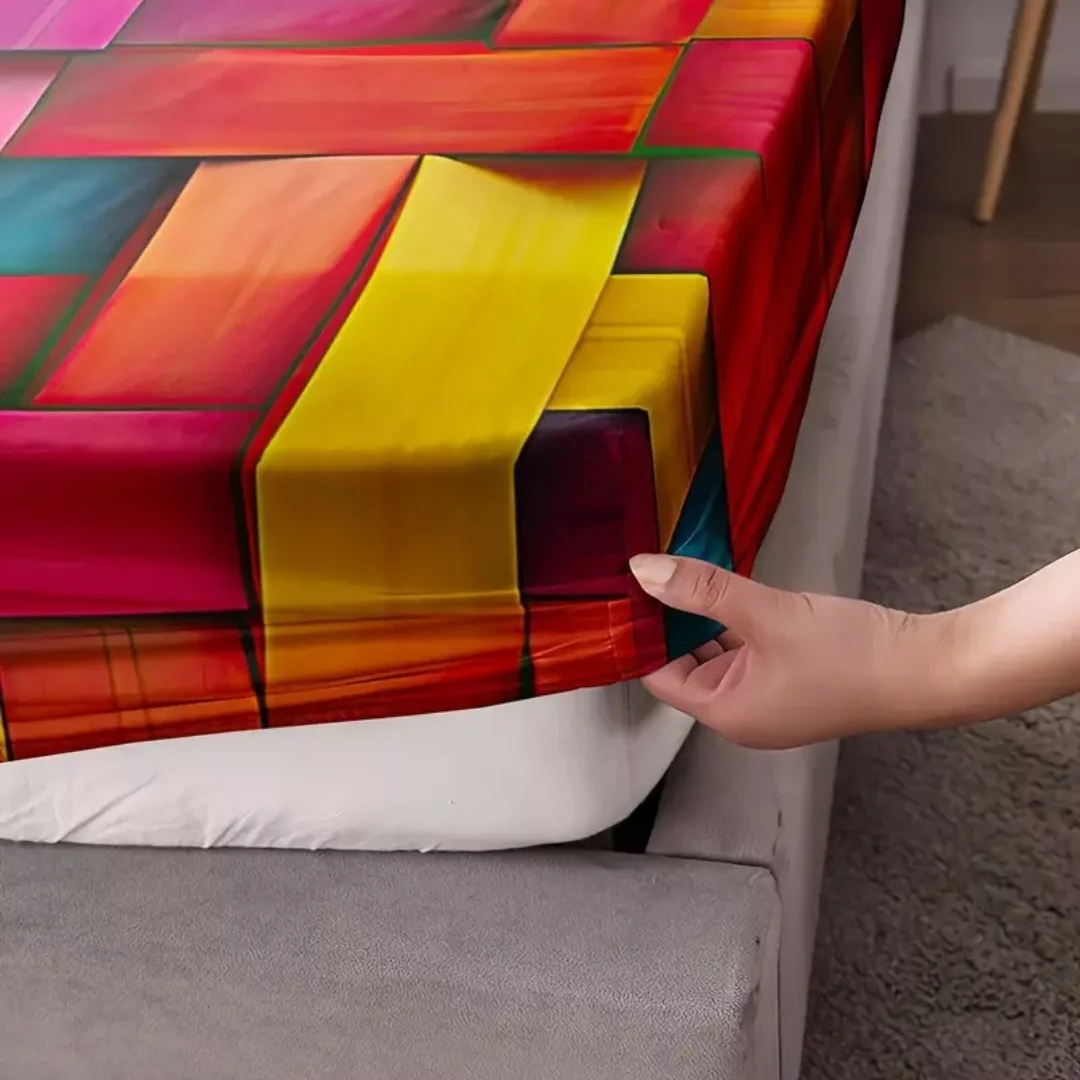 Parure de lit design tressé multicolore – Ambiance chaleureuse et déco tendance – Douceur et style assurés – Image 8