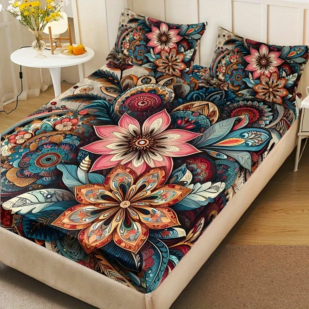 Parure de lit fleurs mandala psychédélique – Image 8