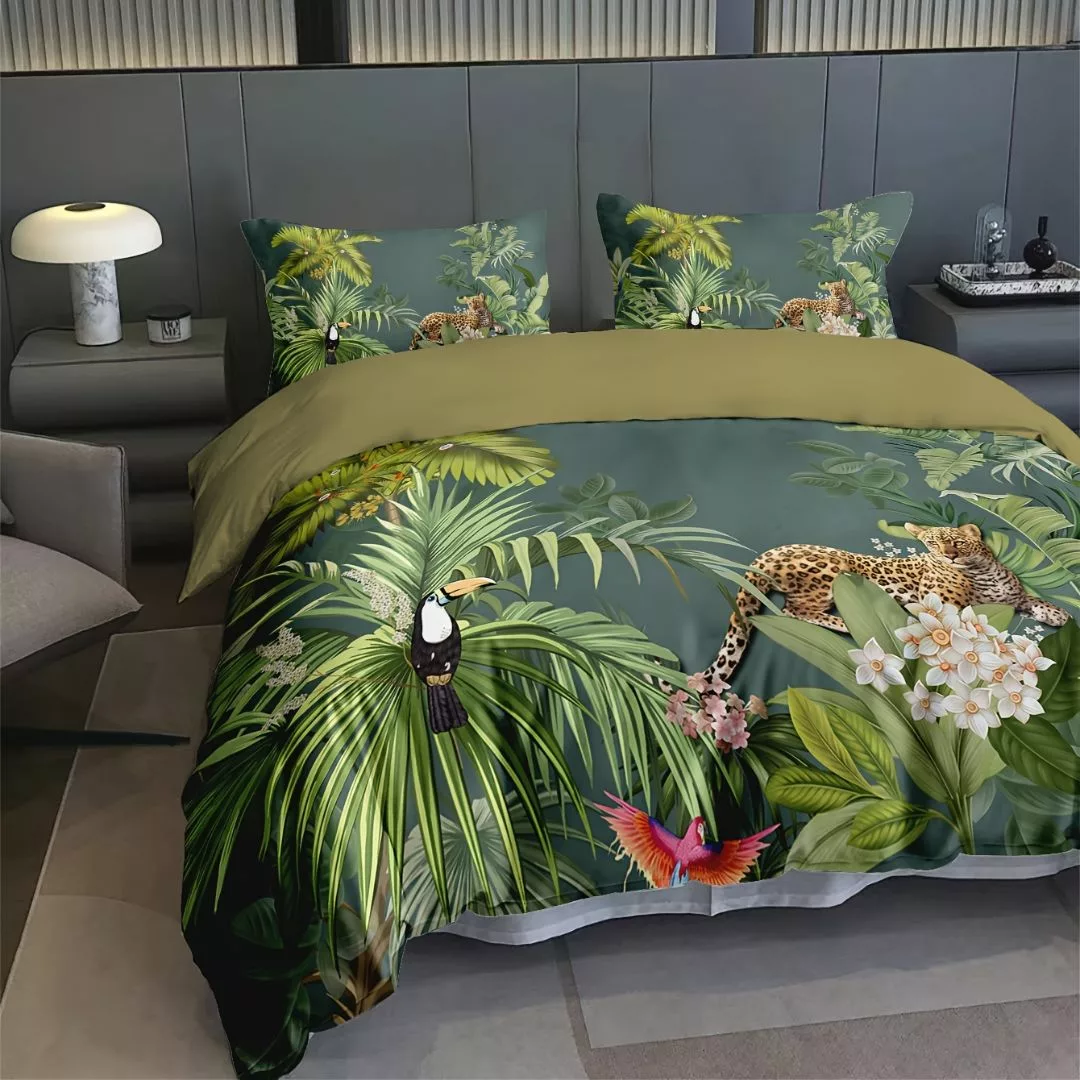Parure de lit jungle exotique luxuriante – Ambiance tropicale chic pour nuits dépaysantes et déco tendance – Image 2