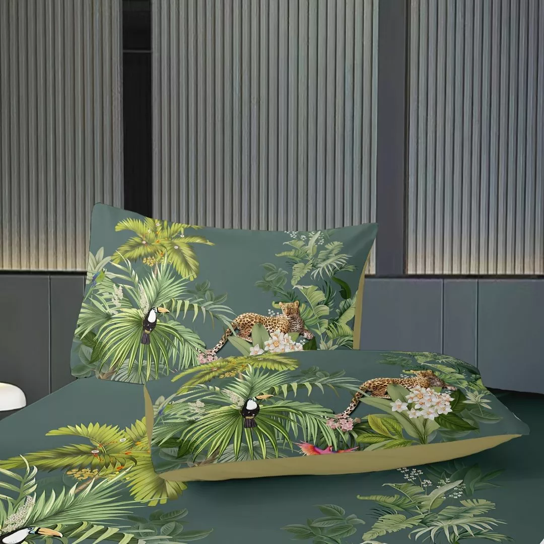 Parure de lit jungle exotique luxuriante – Ambiance tropicale chic pour nuits dépaysantes et déco tendance – Image 6