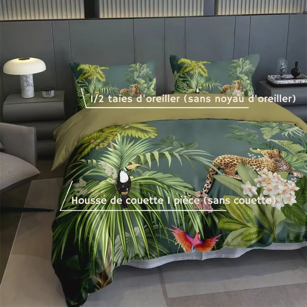 Parure de lit jungle exotique luxuriante – Ambiance tropicale chic pour nuits dépaysantes et déco tendance – Image 7