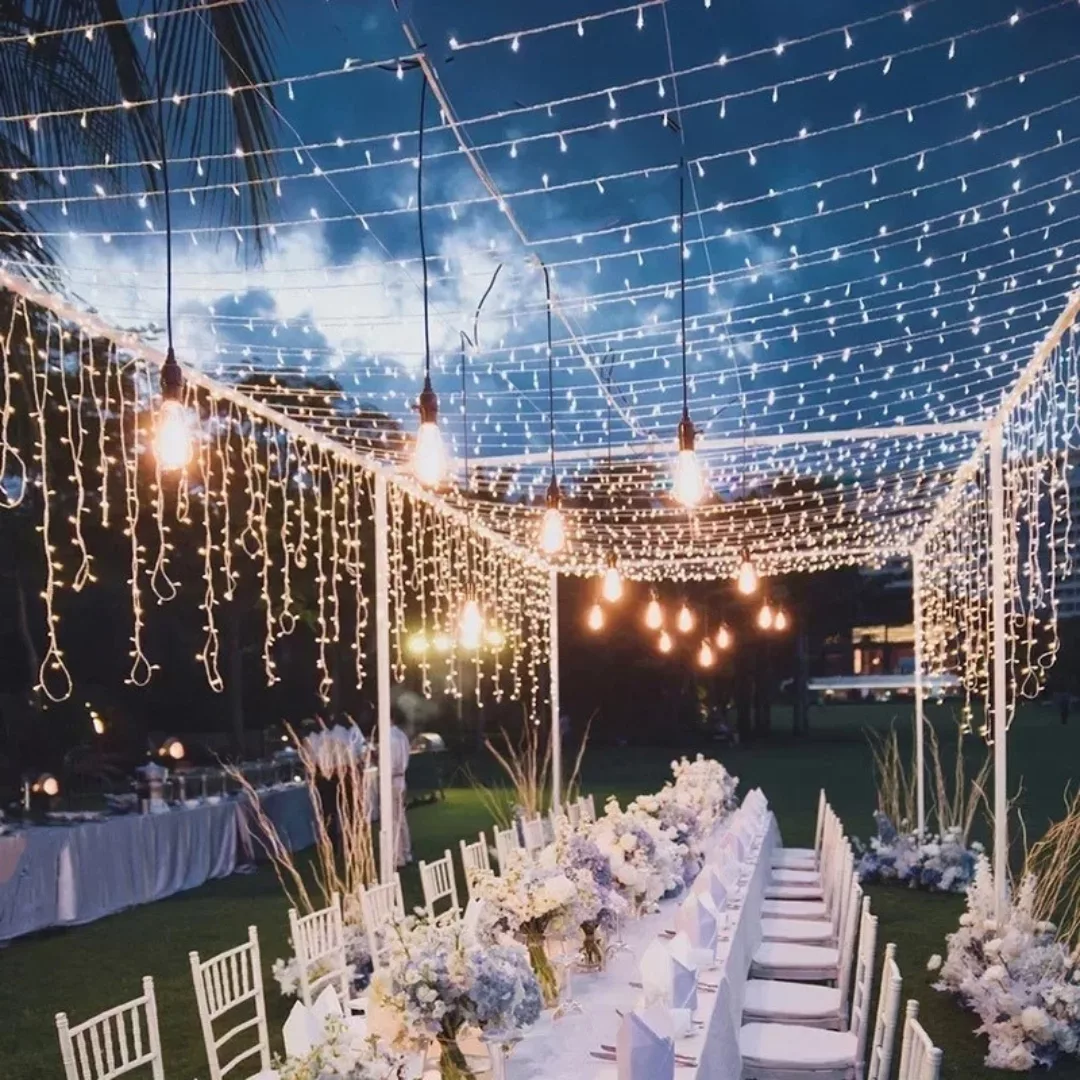 Rideau lumineux batterie pour décoration extérieure – Image 3