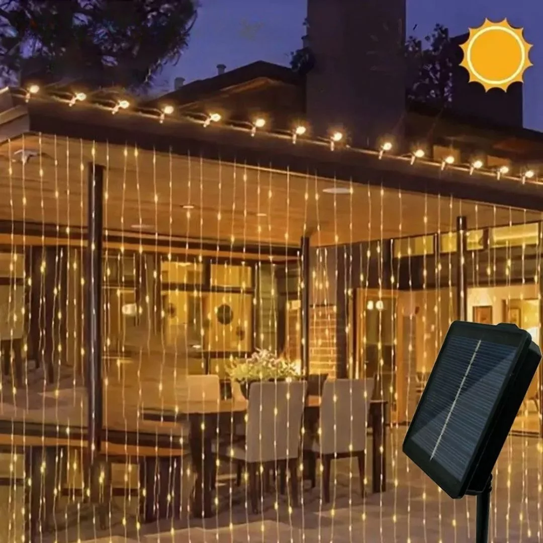 Rideau lumineux extérieur étanche usage terrasse – Ambiance chaleureuse garantie même sous la pluie – Image 8