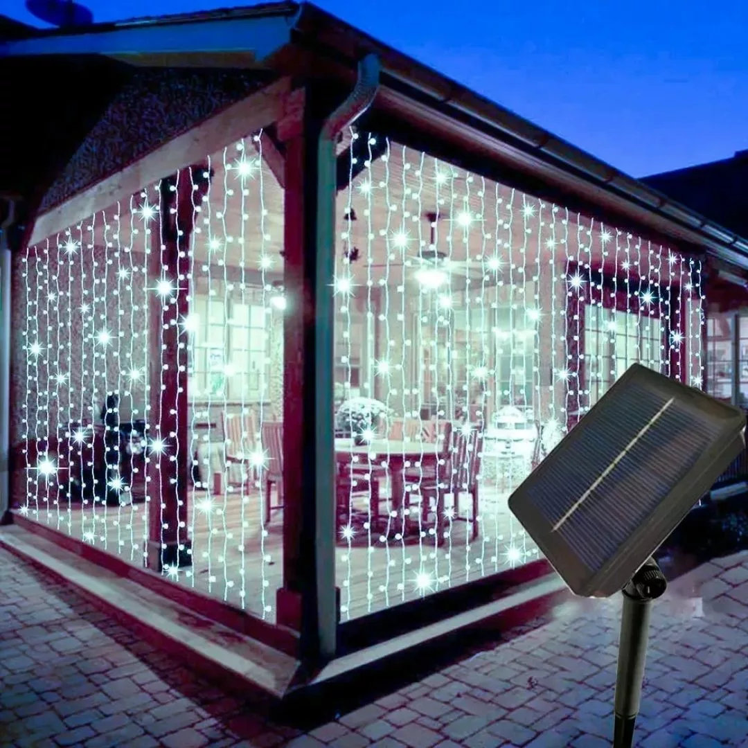 Rideau lumineux extérieur étanche usage terrasse – Ambiance chaleureuse garantie même sous la pluie – Image 5