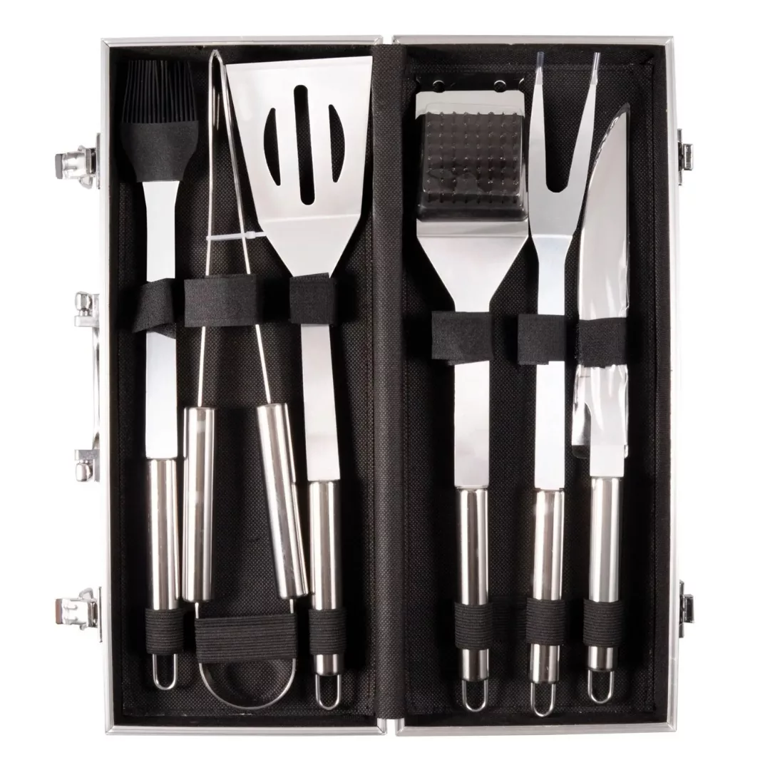 Set ustensiles barbecue avec mallette – Kit complet en acier inoxydable pour grillades parfaites en extérieur – Image 6