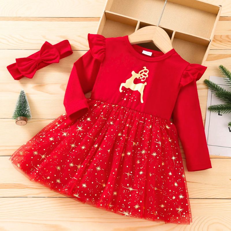 Robe De Noël Bébé Fille Renne