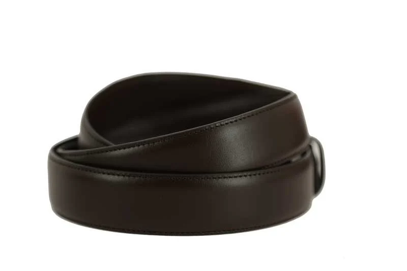 Marron foncé - Boucle argentée - Cuir de veau – Image 5