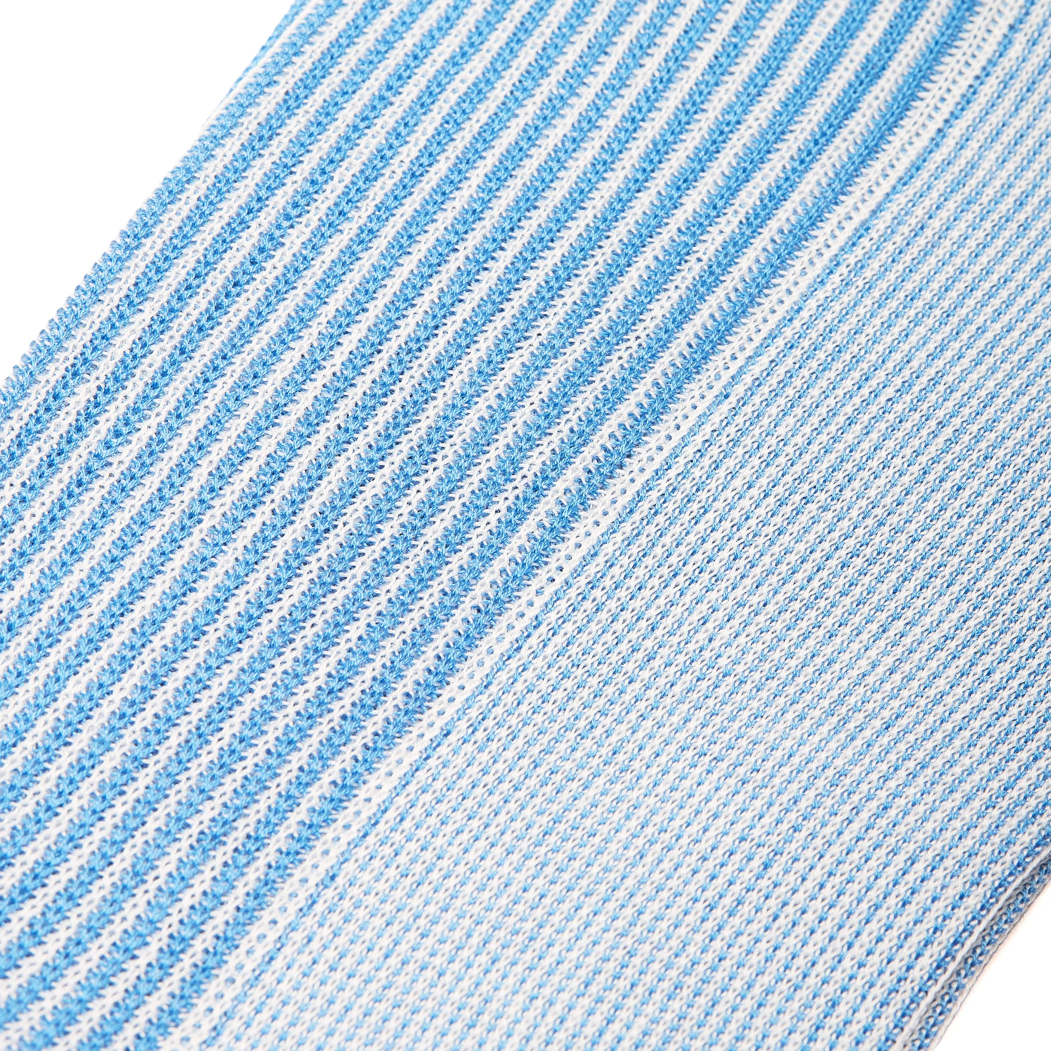 Blanc perle & Bleu ciel - Rayures transat - Fil d'Écosse – Image 8