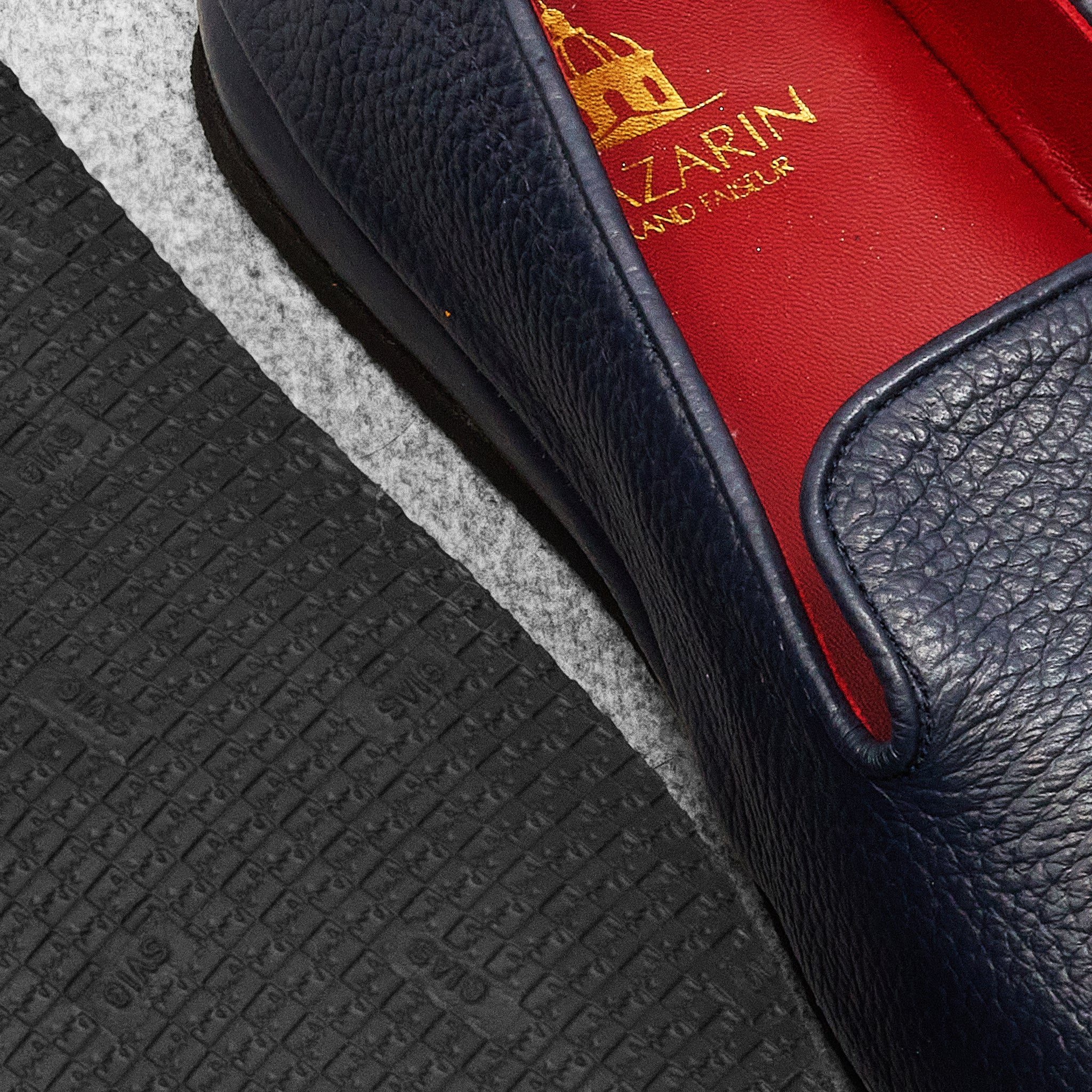 Chaussons Bleu marine - Cuir grainé – Image 6