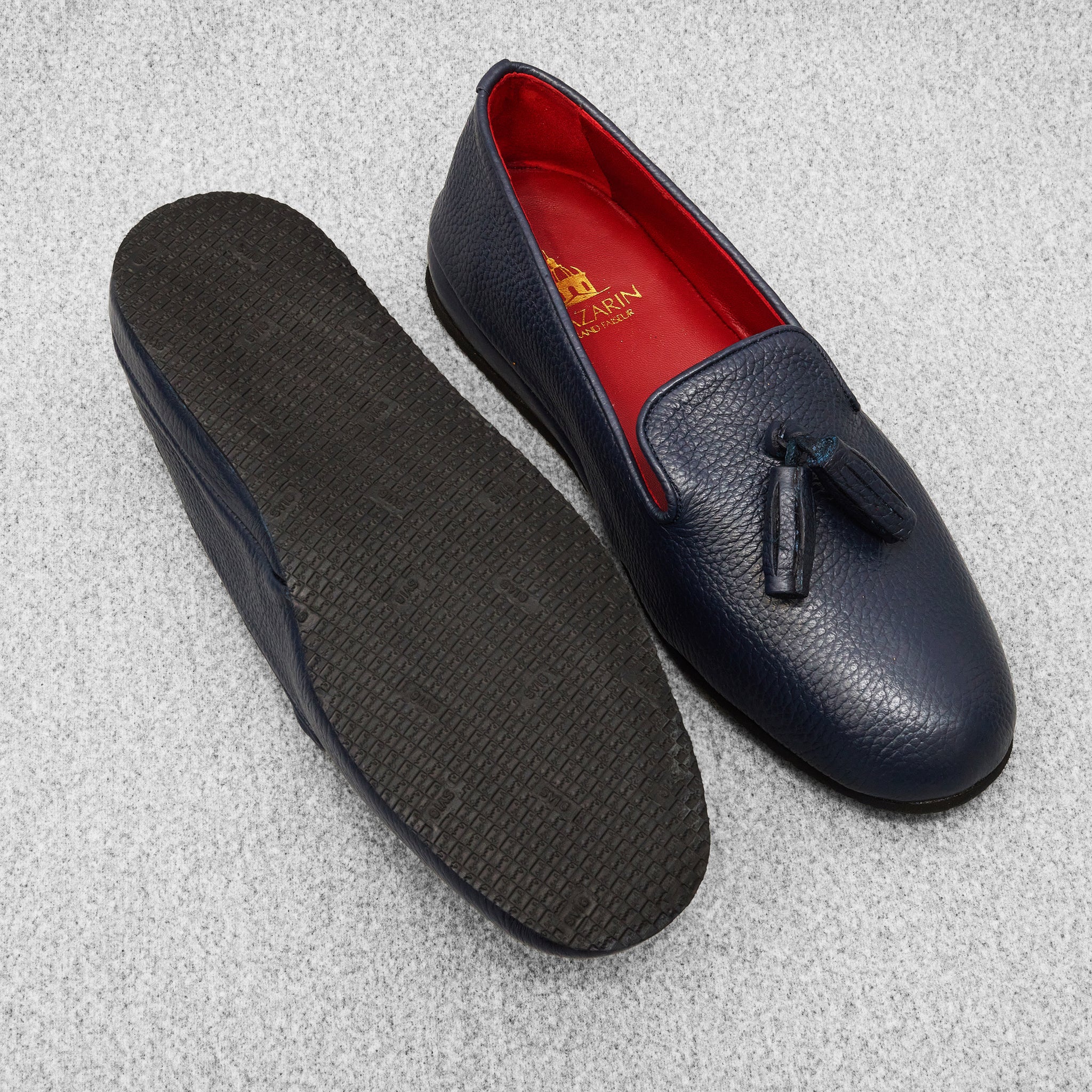 Chaussons Bleu marine - Cuir grainé – Image 5