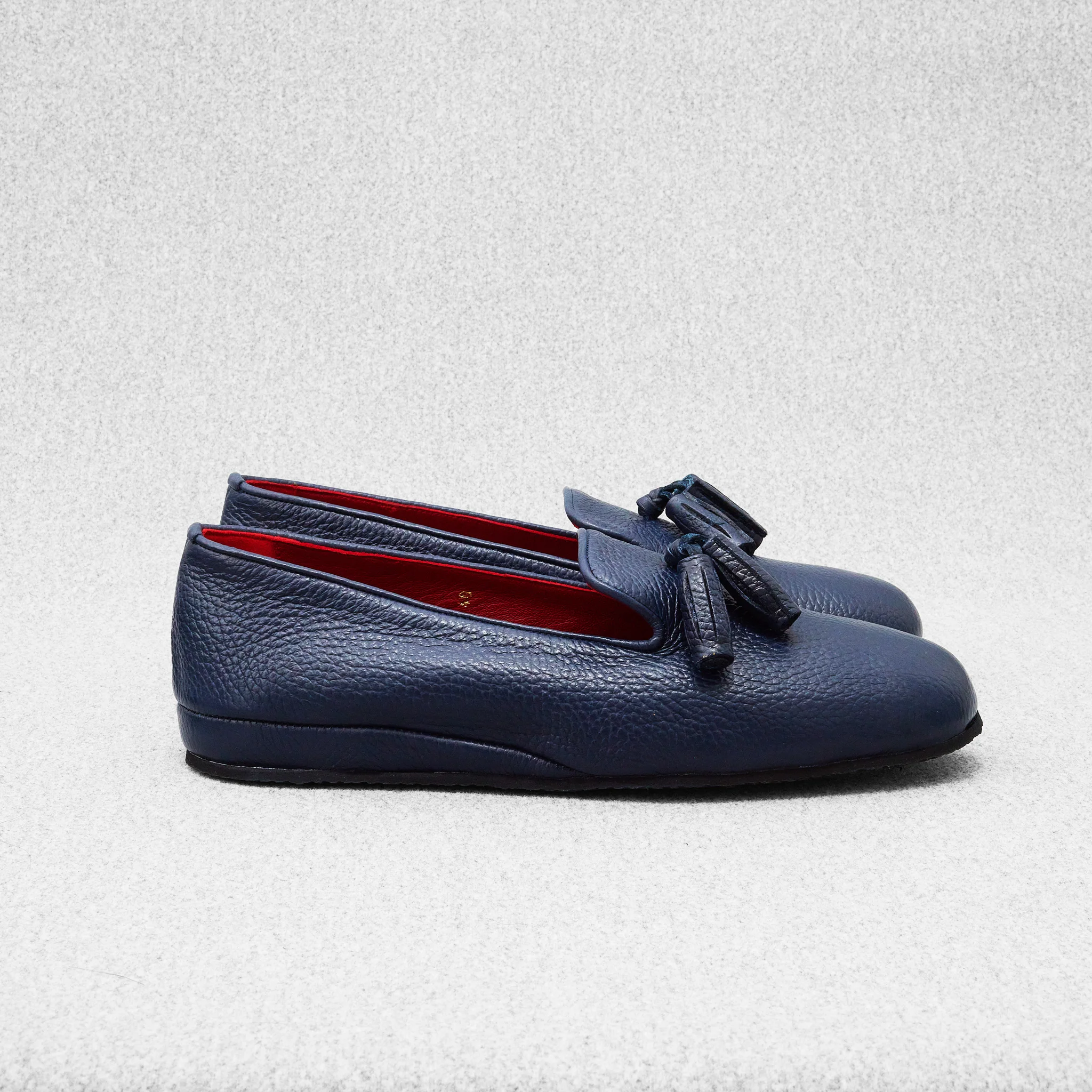 Chaussons Bleu marine - Cuir grainé – Image 3