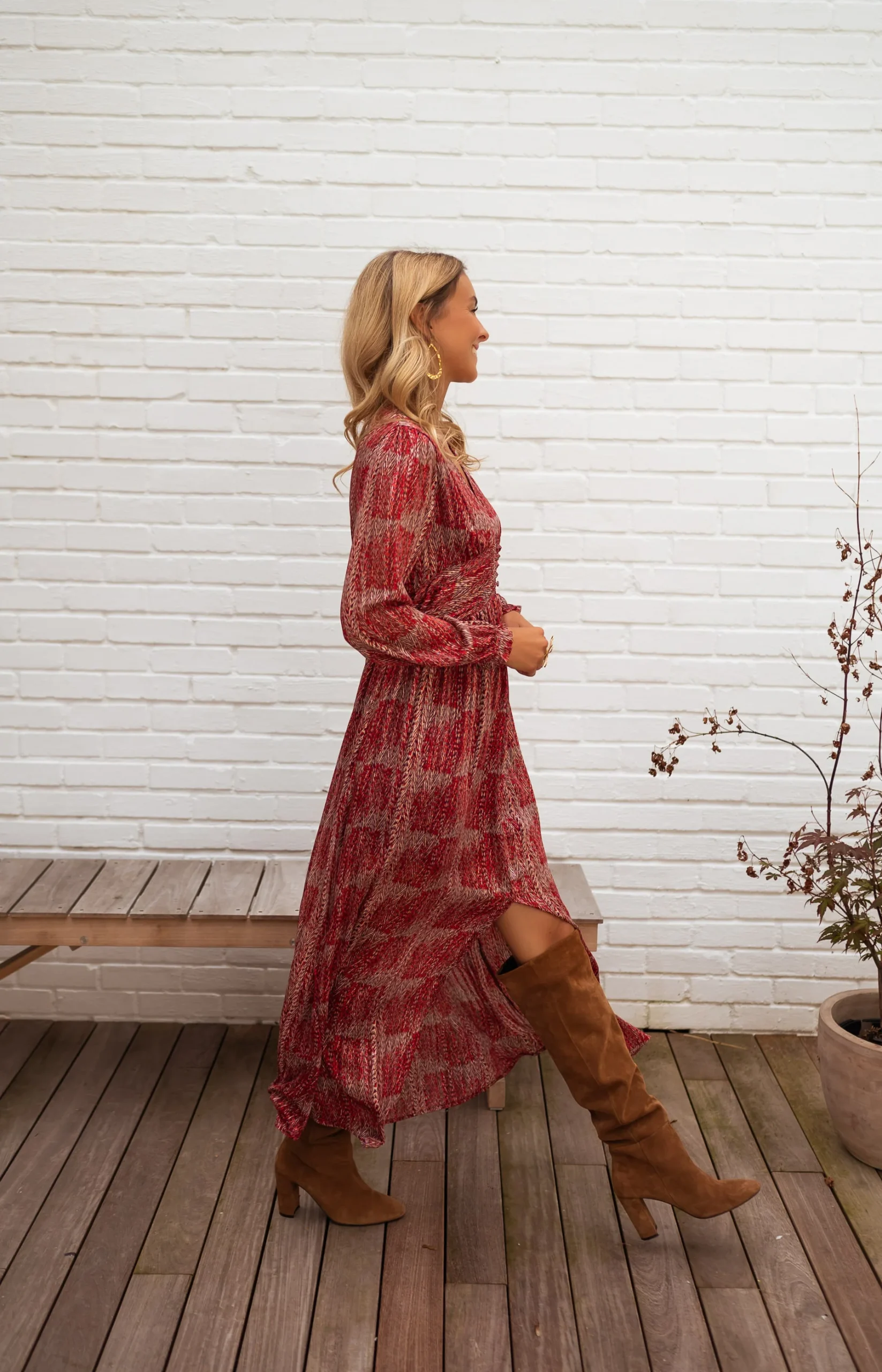 Robe Stacy - rouge à motifs – Image 3