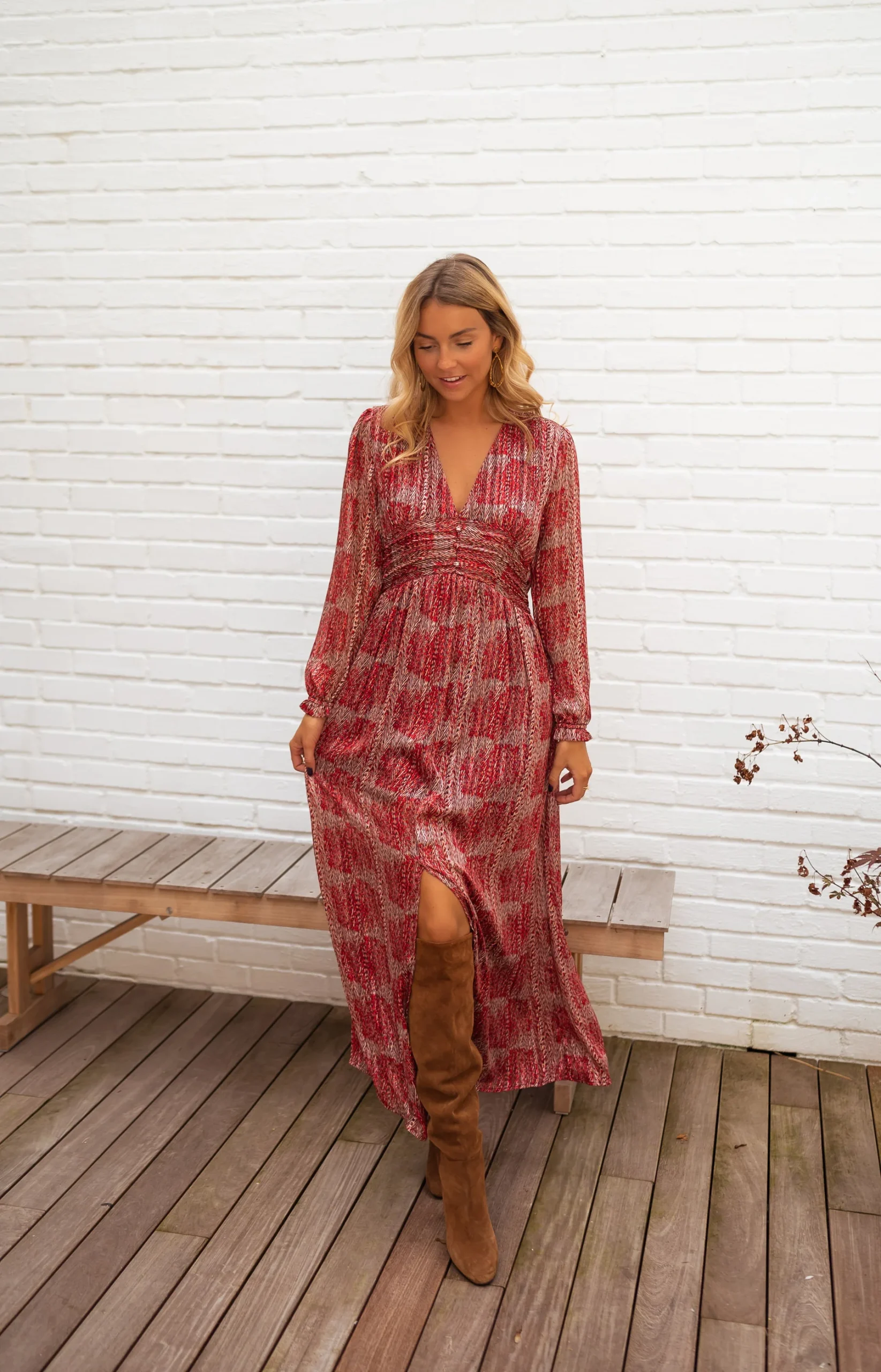 Robe Stacy - rouge à motifs – Image 7